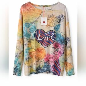 NWT Made in Italy Love Graphic Sweater | Boutique Art Top